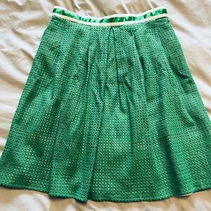 Mario Serrani Green A-Line Skirt with White Trim
